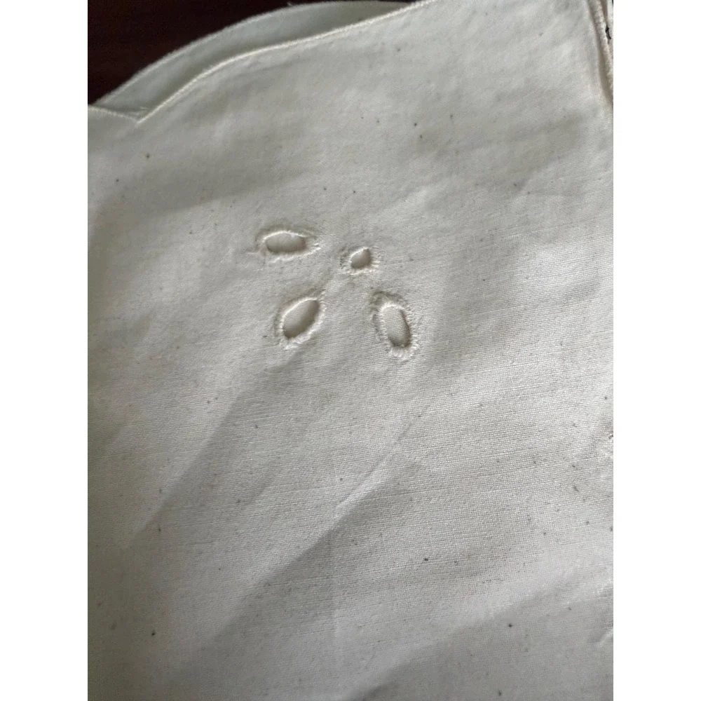 Vintage Embroidered Cutout Napkins, Set of 7, Cottagecore Linens
